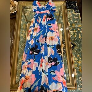 Express Royal Blue Top with Mint Accent